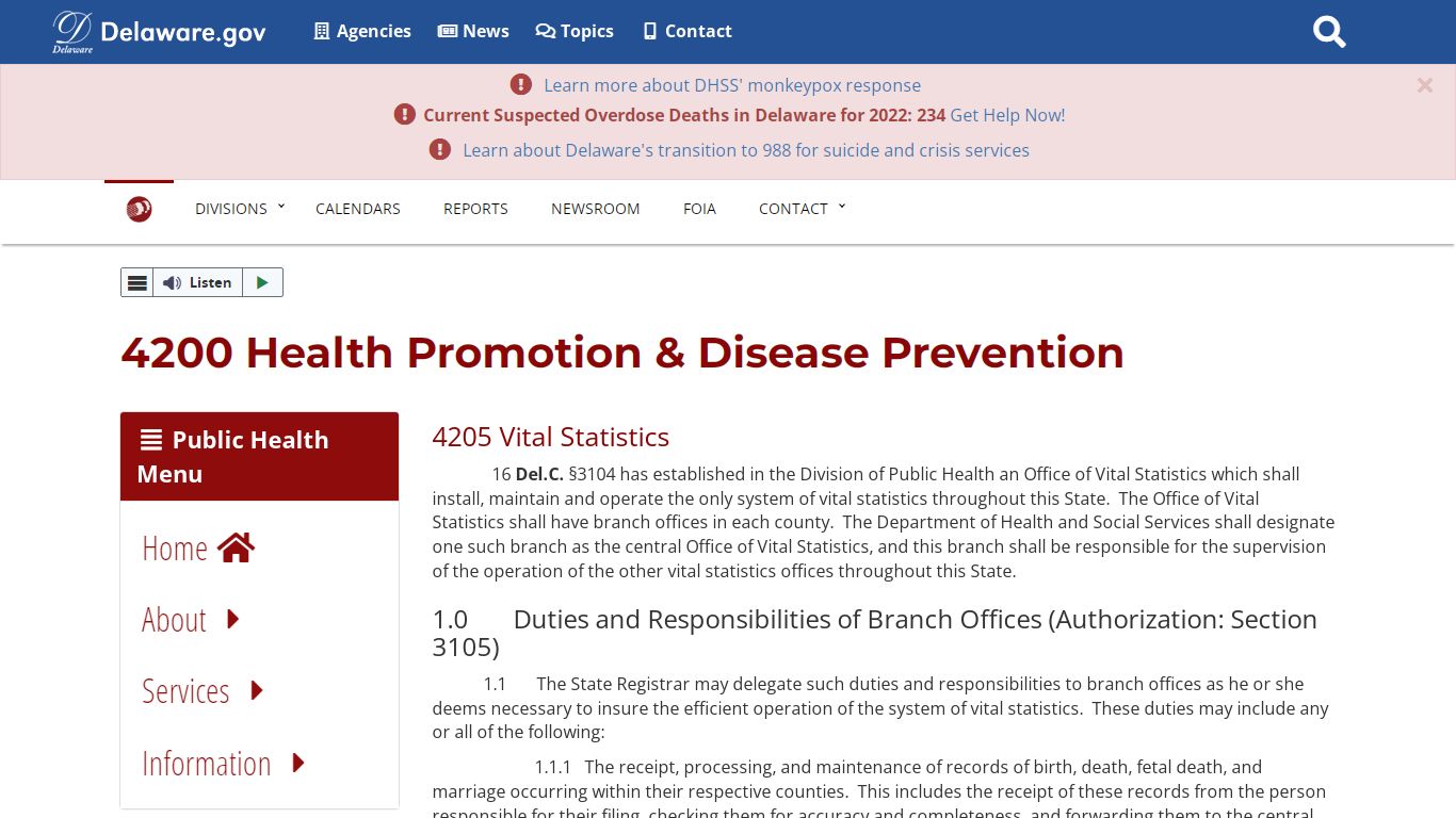 Vital Statistics Regulations - Delaware Health and Social Services ...